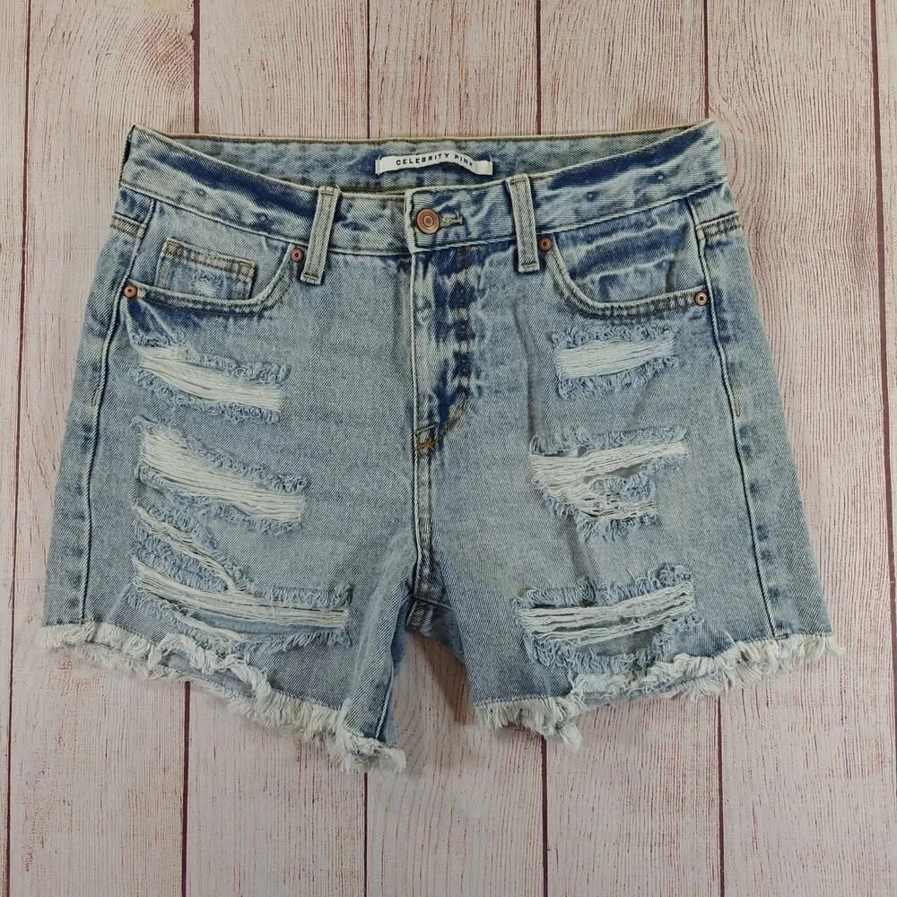 Celebrity Pink the Bobby high rise boyfriend destructed shorts sz 5/27